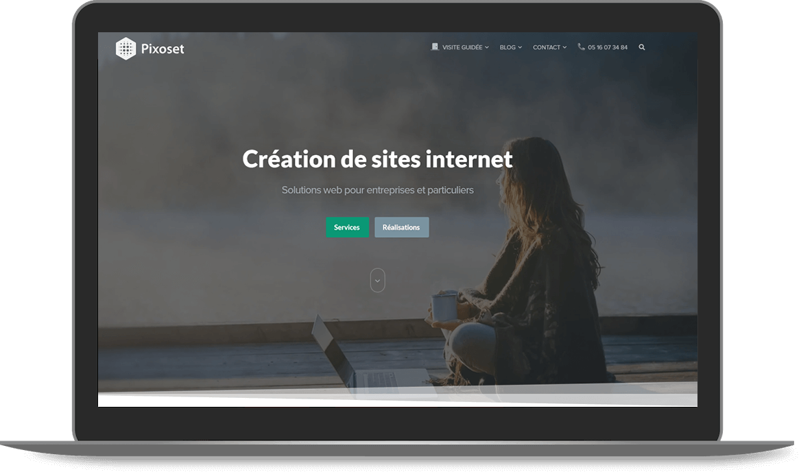 Capture d'écran représentant l'exemple d'une Page Pixoset sur ordinateur
